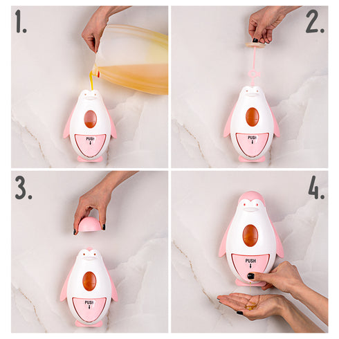 EDNA HOME Cute Penguin Soap Dispenser
